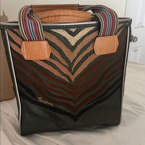 Consuela Chica Green and Brown Tote Bag